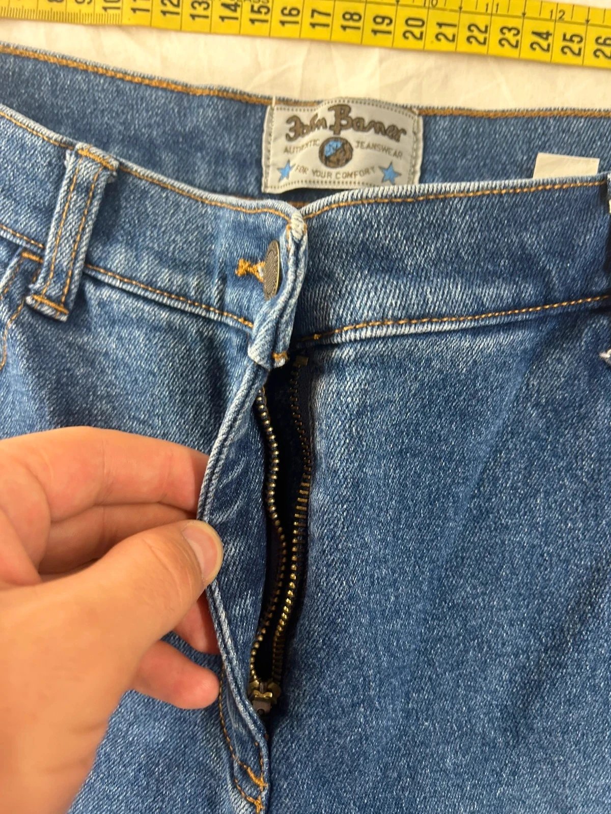 Navy blue straight flared john baner jeans size 42 – photo 8